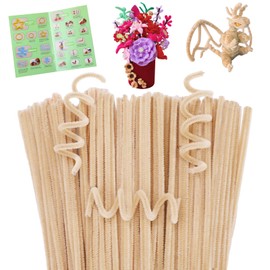 Giwrmu 100 Pieces Pipe Cleaners Chenille Stem, Apricot Pipe Cleaners Craft, Fuzzy Sticks Craft Supplies, Colored Pipe Cleaner for Creative Handmade DIY Art Craft Project