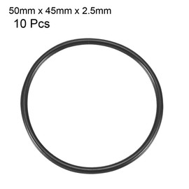 sourcing map Nitrile Rubber O-Rings, 50mm OD 45mm ID 2.5mm Width, Metric Sealing Gasket, Pack of 10