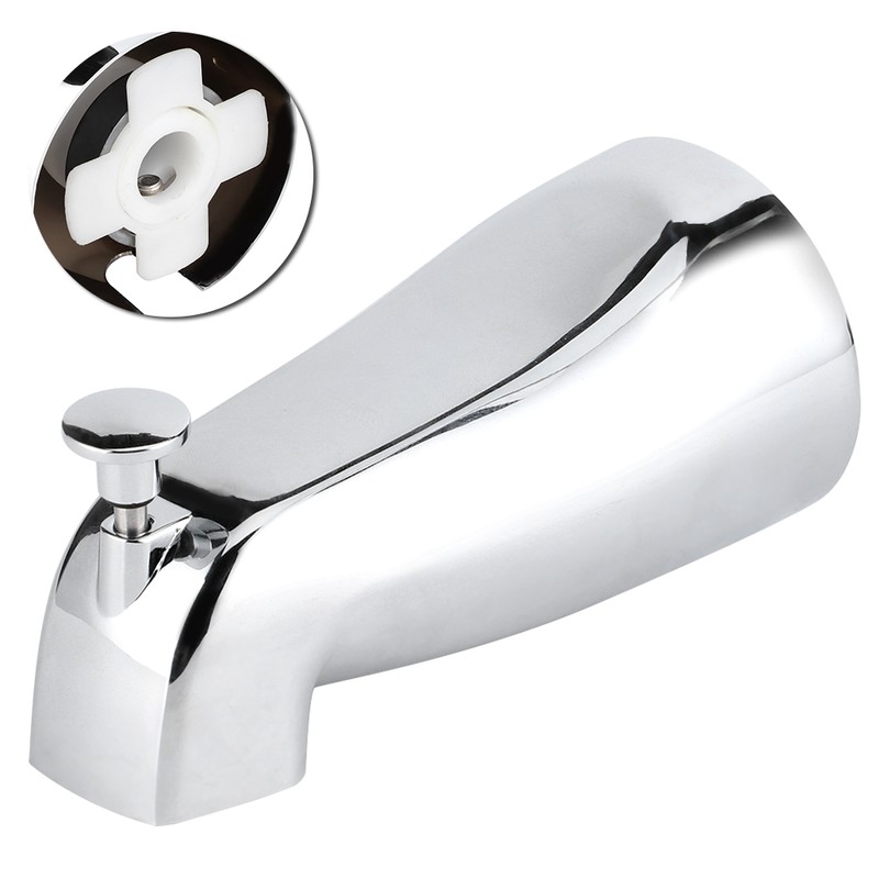Wall Mounted Electroplate Bathtub Faucet Concealed Tub Spout with Pull