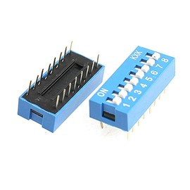 Dahszhi Double Row Dip Switch Assorted 8 Positions 2.54mm Pitch 16 Pin -10pcs