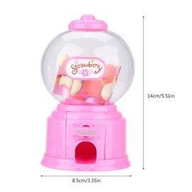 Portable Children Candy Machine Plastic Mini Gumballs Dispenser Kids Kindergarten Gift(Pink)