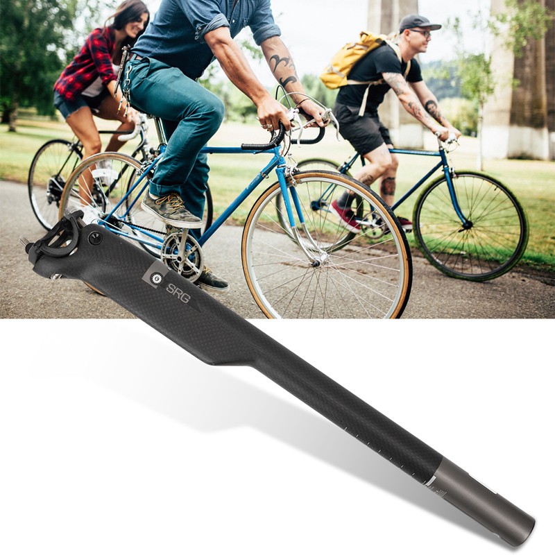 Black Lightweight Carbon Fiber Bike Seat Post Mountain Road Bikes