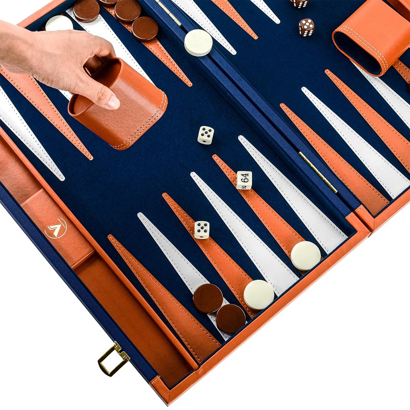 Premium Backgammon Sets for Adults, 17.5 Inch Large Backgammon Board