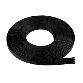MOCNT 18 mm PET Expandable Braided Cable Tube Flexible Self-Closing Cable Protection Cable Management Sleeve Braided Hose Insulation Hose Pipe Car Black 10 m