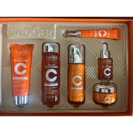 SADOER 6pcs/Set SADOER Vitamin C Skin Care Sets Face Cream Facial Cleanser Serum Toner