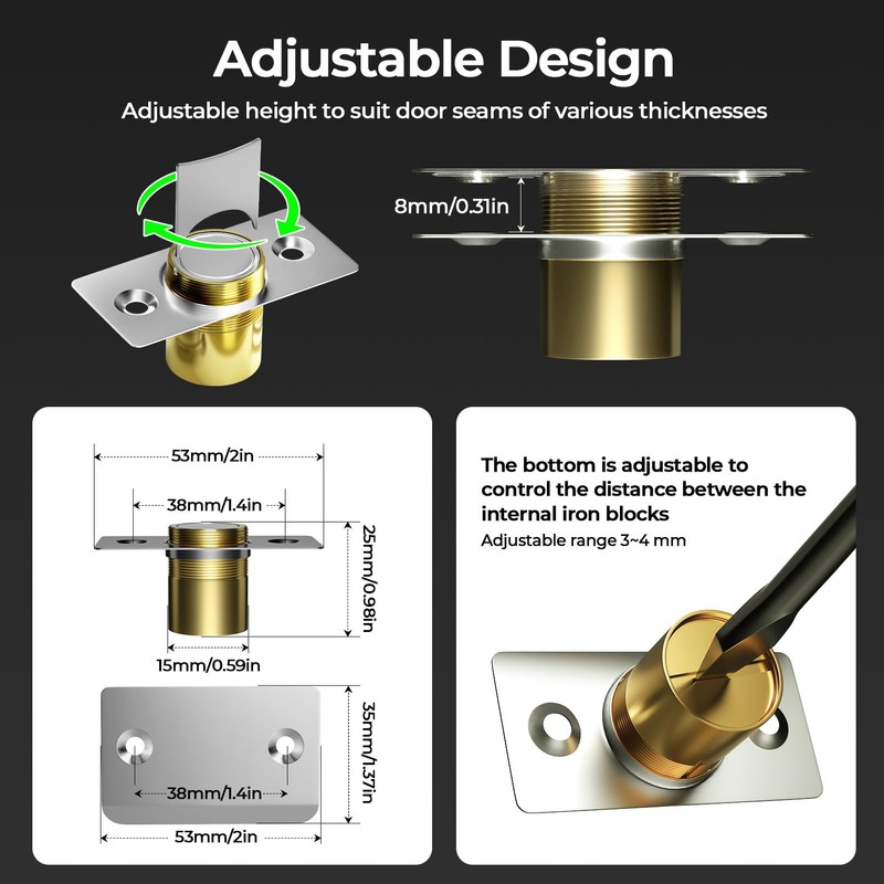 Tonitrui Silent Ball Catch, Adjustable Strong Magnet Door Catch，Using Noise
