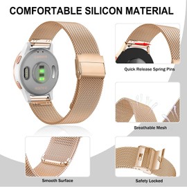 VELULYX Metal band for with Garmin Venu 2 Plus, 20mm Stainless Steel Band for Garmin Venu Sq/Sq Music/Venu Sq 2/Vivoactive 3/3 Music/Vivoactive 5/Garmin Venu/Vivomove HR/Forerunner 55 245 645