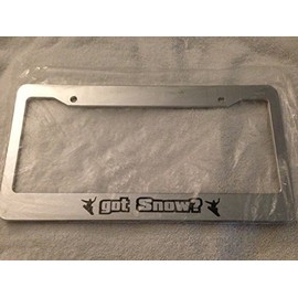Got Snow ? With Snowboarder Image - Automotive Chrome License Plate Frame -Love Snowboarding