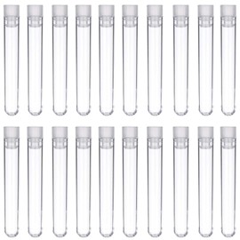 50 Pieces 5 ml Clear Plastic Test Tubes with Push Caps 12 by 75 mm