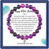 40th Birthday Gifts for Women Men, Amethyst Beads Birthday Bracelet
