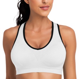 Racerback Sports Bras for Women with Pads - High Impact Athletic Tank Tops for Yoga and Workout
