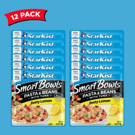 StarKist Smart Bowls Zesty Lemon, 4.5 oz Pouch (Pack of 12) – Features Pasta & Beans with Wild Caught Light Tuna