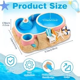 Gerrii Hermit Crab Water Bowl with Climbing Ramp, 2 Compartments, Round