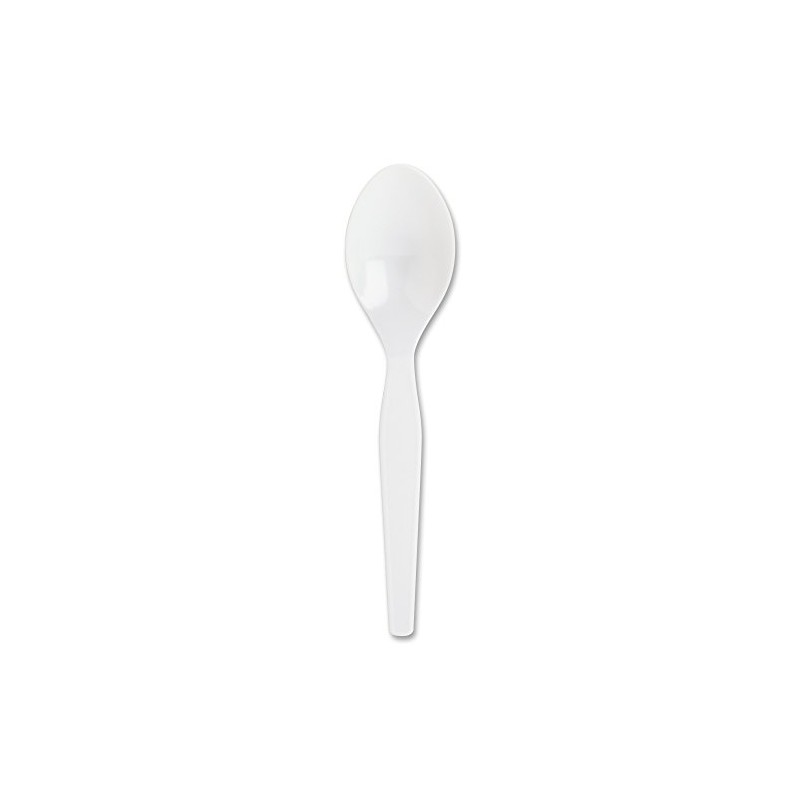 Genuine Joe Heavy/Medium Weight Plastic Spoon, White, 100 Count