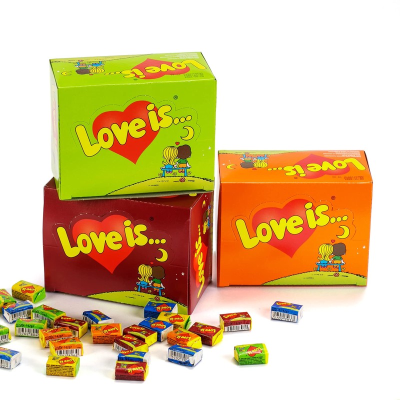 Chewing Bubble Gum Love Is 100 Pcs Taste Сoconut and