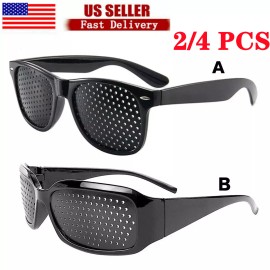 Unbranded 2/4 Pair Small hole Glasses Eyes Correction Exercise Eyesight Care Improvement - 2A+2B:Normal+Sport, 4PCS