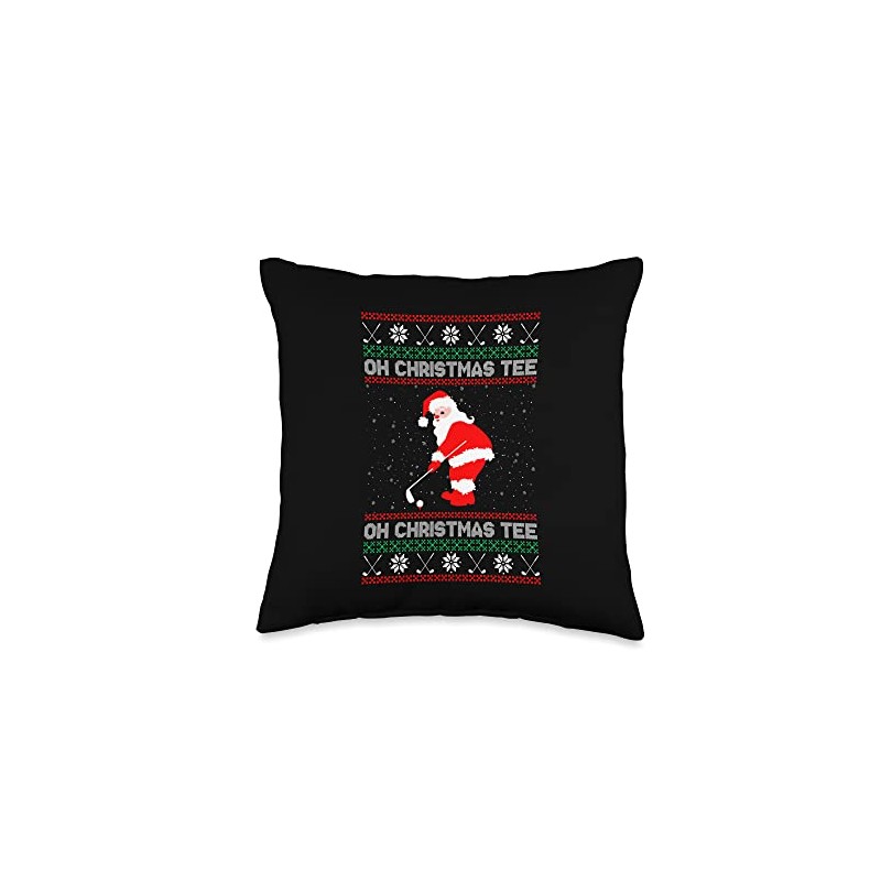 Funny Golfing Christmas Tree Christmas Golf Ball Golfer Throw Pillow