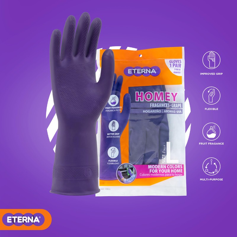 ETERNA Grape Scent Gloves, Gloves for Kitchen, Laundry and Household