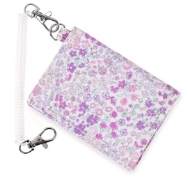 COLORFUL CANDY STYLE N5919600 Pass Case, For Girls, Children, Train With Coil Chain Hook, Bi-Fold, Floral Mist