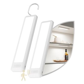 Dawnrise Luces para debajo del gabinete, luz de armario con sensor de movimiento de 7.8 pulgadas para interiores con gancho, iluminación portátil recargable para cocina, armario, armario, dormitorio, gabinete, trastero, cuarto de servicio (6000 K)