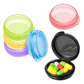 Qiyuda 6 Pack Small Pill Case Box, Travel Portable Daily Mini Pill Liver Oil Storage Container Organizer