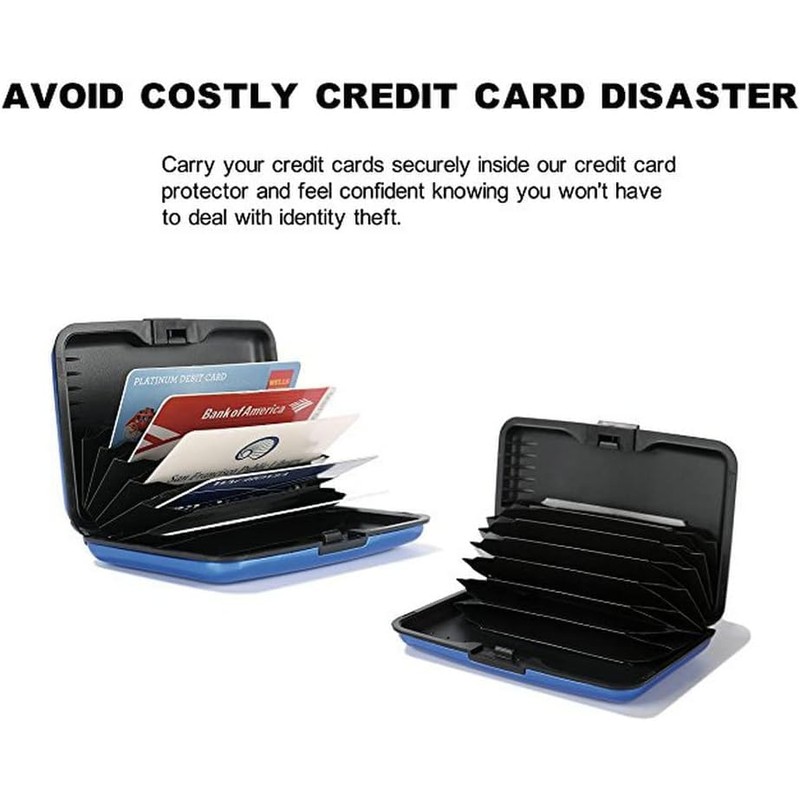 Generico Unisex Silver Black Minimalist Credit Card Holder, Silver /