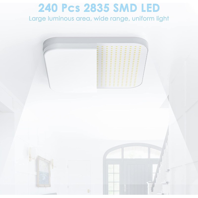 EASY EAGLE LED Ceiling Light Square: 6500 K Ceiling Light