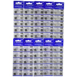 BlueDot Trading AG13 LR44 LR1154 SR44 A76 357A 303 357 Alkaline Button Coin Cell Battery 1.5V - Pack of 100 Compatible with Watches, Calculators