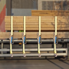 Tie Down Strap, 4 Pack 2" x 27ft Heavy Duty Ratchet Straps, Cargo Straps for Moving Appliances, Lawn Equipment, Motorcycle in a Truck, Ratchet Lashing Strap for Power Lifting