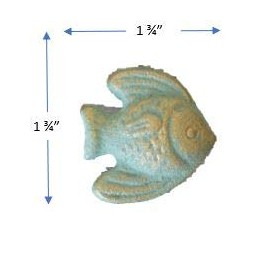 Midwest Craft House 5 Cast Iron Fish Drawer Pull Knobs with Attaching Screws for Nautical Kitchen Bathroom Home Decor