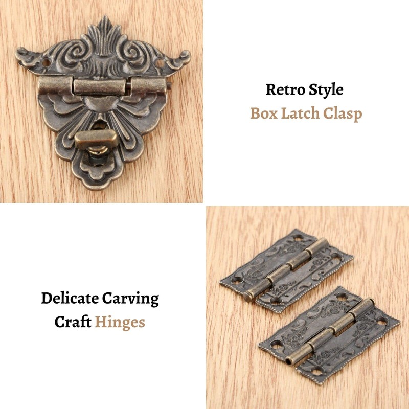 2PCS Antique Folding Hinges with Screws Hinge & 1 PCs
