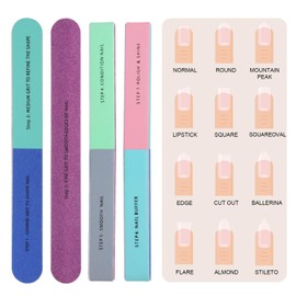 Professional Nail Buffer Block, Nail Buffer for Natural Nails, All-in-One Smooth & Buff & Shine for Nail Care, 12 Pack.