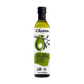 Chosen Foods Avocado Oil – Kosher, Non-GMO, Keto and Paleo Diet Friendly, for High-Heat Cooking, Frying, Baking, Homemade Sauces, Dressings and Marinades, 8.4 oz