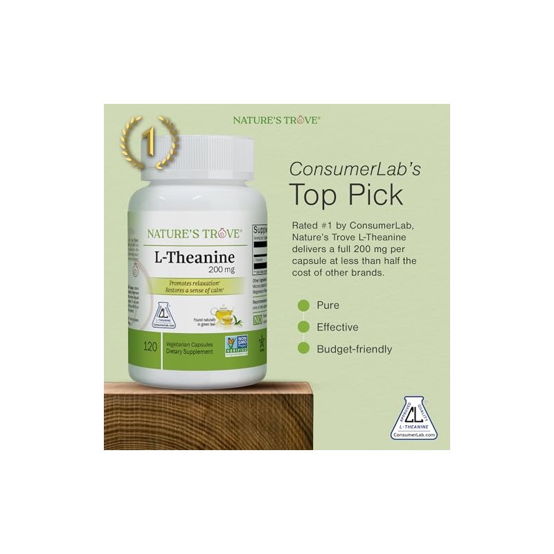 Natures Trove Nature'S Trove L-Theanine 200 Mg - 120 Cápsulas