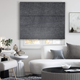 CHICOLOGY Roman Shades for Windows, Roman Window Shades, Roman Shades, Window Treatments, Window Shades for Home, Polyester Window Shade, Lexington Pebble (Blackout), 36" W X 72" H