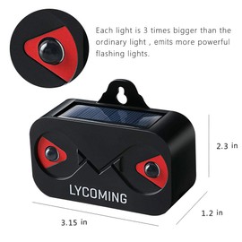 Lycoming Solar Predator Light Devices for Nighttime Animals Solar Predator Control Light Coyote Deterrent Deer Repeller with Bright LED Strobe Lights Skunk Raccoon Repellent - 2 Pack
