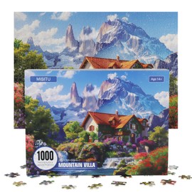 MISITU Puzzle 1000 Pieces for Adults Mountains and Villas 70 x 50 cm