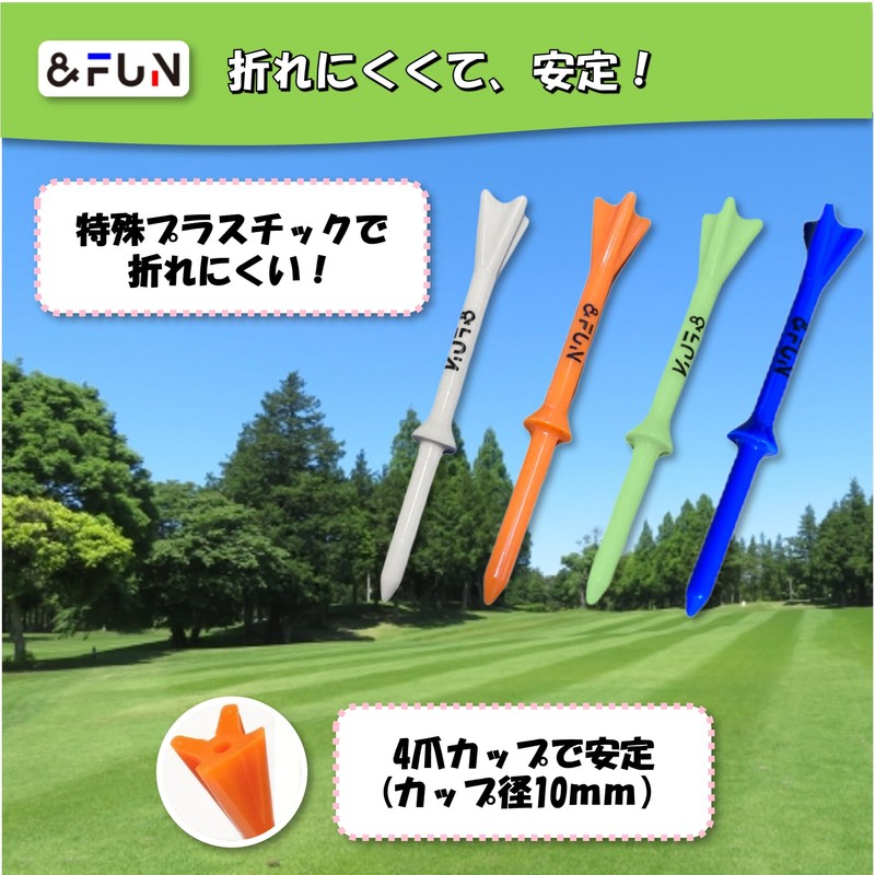 &FUN Long Tees, 3.3 inches (83 mm), Tiered, 2.0 inches