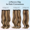 Isaic Clip in Hair Extensions,Balayage Dark Brown to Chestnut Synthetic