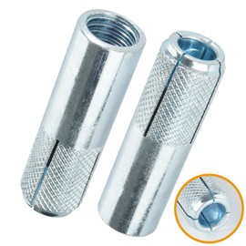 YaaYii 50 PCs Drop-in Anchors 3/8"-16 Zinc-Plated for Concrete, Secure Mounting, Industrial-Strength, Easy Installation - Internal Forced Expansion Screw Bolts for Solid Concrete