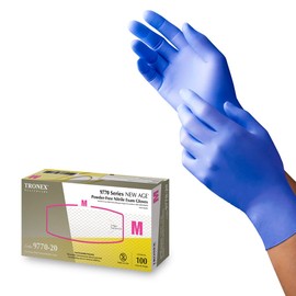 TRONEX-Nitrile Chemo-Rated Exam Glove, Fingertip-Textured, Powder-Free, Blue (Small)