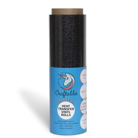 Craftables Glitter HTV for Craft Cutters (8 Foot Roll, Black)