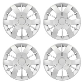 ANPART Custom Accessories 4Pcs 14 inch Wheel Covers, Replacement Hubcap Wheel Cover for Cars, Trucks, SUVs — Silver
