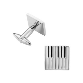 Cufflinks with Music - Original Cufflinks for Band, Choral, Orchestra, Sold as a Pair - Accessories for Costumes, Shirt and Suit Jacket, Tuxedo, Piano, One Size, Piano