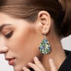AeraVida Alluring Mosaic Abalone Seashells Handcrafted Teardrop Dangle Earrings