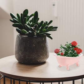 Operitacx Bathroom Shelf Decor Bathtub Planter Ceramic Pot Container Small Plant Flower Pot Decortative Soap Dish Tray Makeup Organizer Hamster Bathtub Table Decor Bathroom Decorations