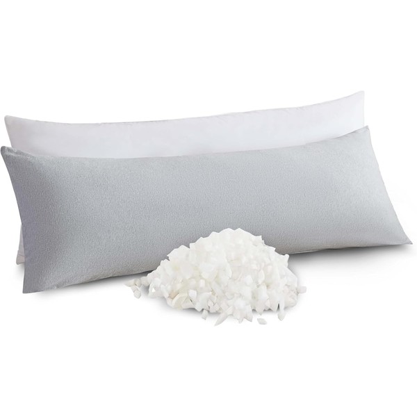 WhatsBedding Memory Foam Body Pillow with 100% Cotton Jersey Knitted