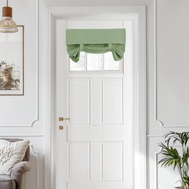 Vatge Small Door Window Curtains Privacy Thermal Insulated Window Coverings for Front Glass Door Tie Up Shade for Home Office, 1 Panel, W26 x L20, Sage Green