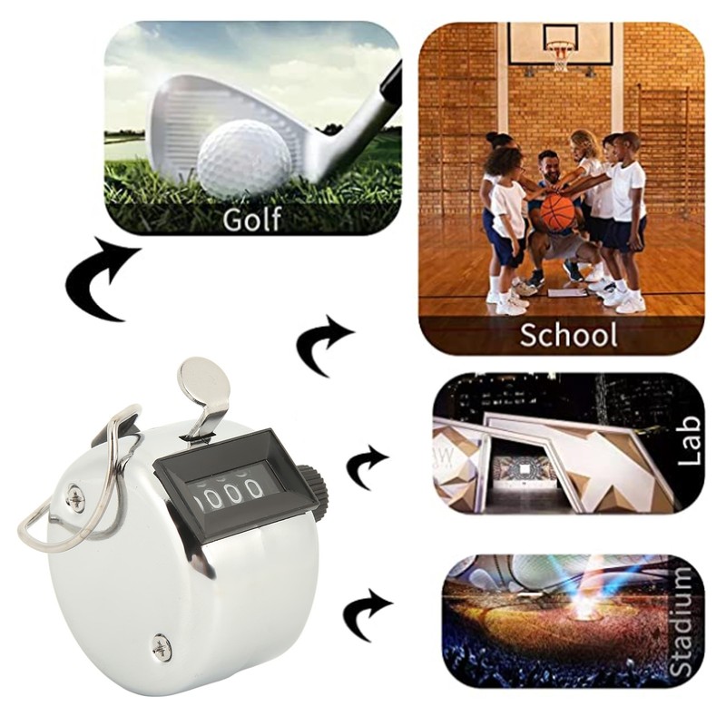 5 Pcs Clicker Counter 4 Digit Metal Case Accurate Hand