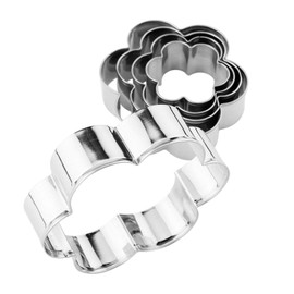 5pcs Verschieden Große Ausstechformen, Ausstechform Edelstahl Keksausstecher Set für DIY Fondant, Kuchen, Desserts, Kekse (Blumen)